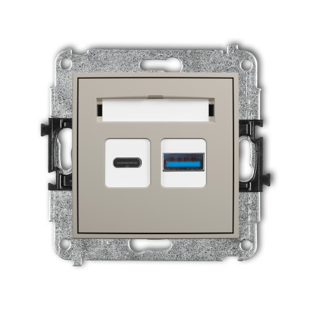Karlik ICON Mechanizm ładowarki USB podwójnej USB C + USB A, 20W max. 60ICUSB-8