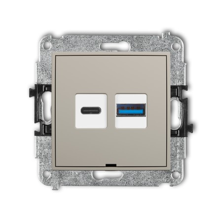 Karlik ICON Mechanizm ładowarki USB podwójnej USB C + USB A, 20W max., bez pola opisowego 60ICUSBBO-8