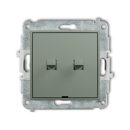Karlik ICON Mechanizm łącznika zwiernego, świecznikowego w stylu amerykańskim (dwa klawisze bez piktogramów, wspólne zasilanie) 61IWPUS-44.1
