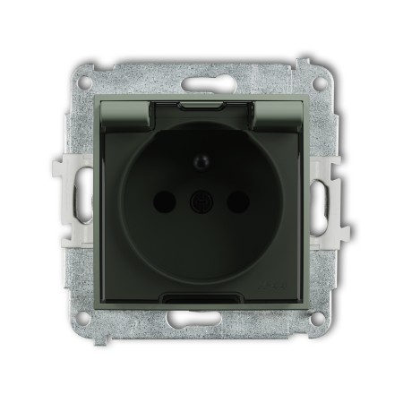 Karlik ICON Mechanizm gniazda bryzgoszczelnego z uziemieniem 2P+Z (klapka dymna, przesłony torów prądowych) 61IGPB-1zdp