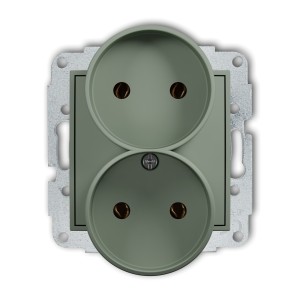 Karlik ICON Mechanizm gniazda podwójnego do ramki bez uziemienia 2x2P (bez przesłon torów prądowych) 61IGPR-2