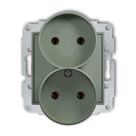 Karlik ICON Mechanizm gniazda podwójnego do ramki bez uziemienia 2x2P (bez przesłon torów prądowych) 61IGPR-2