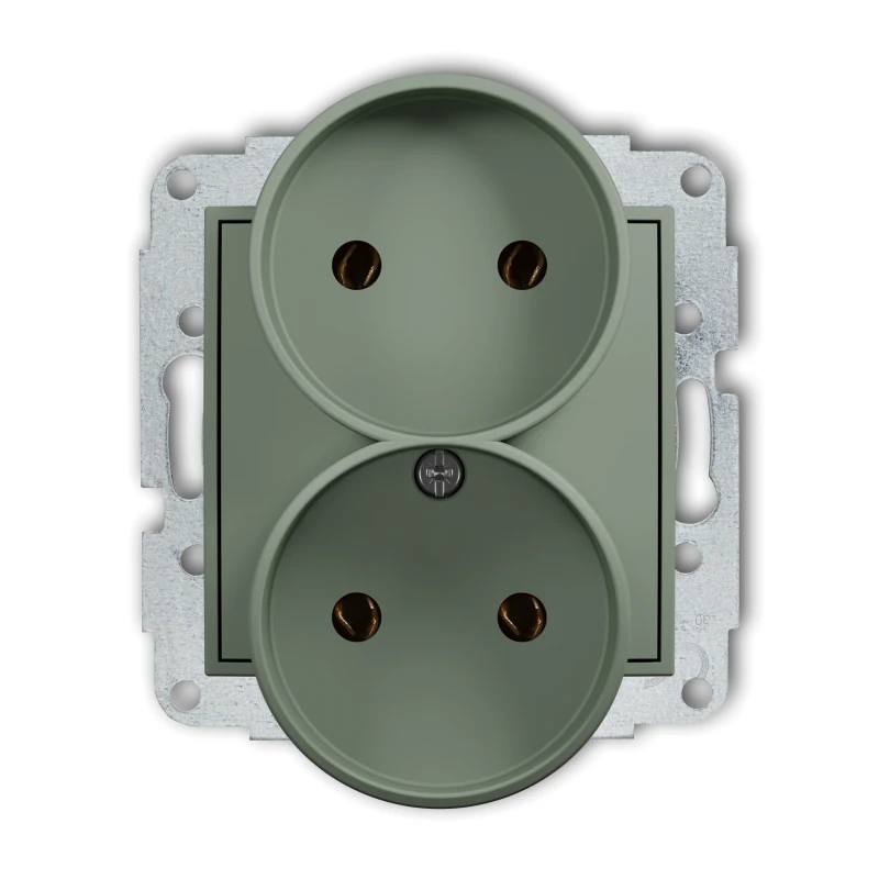 Karlik ICON Mechanizm gniazda podwójnego do ramki bez uziemienia 2x2P (bez przesłon torów prądowych) 61IGPR-2