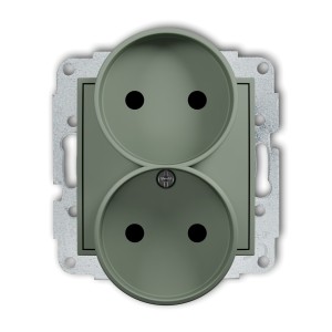 Karlik ICON Mechanizm gniazda podwójnego do ramki bez uziemienia 2x2P (przesłony torów prądowych) 61IGPR-2p