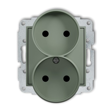 Karlik ICON Mechanizm gniazda podwójnego do ramki bez uziemienia 2x2P (przesłony torów prądowych) 61IGPR-2p