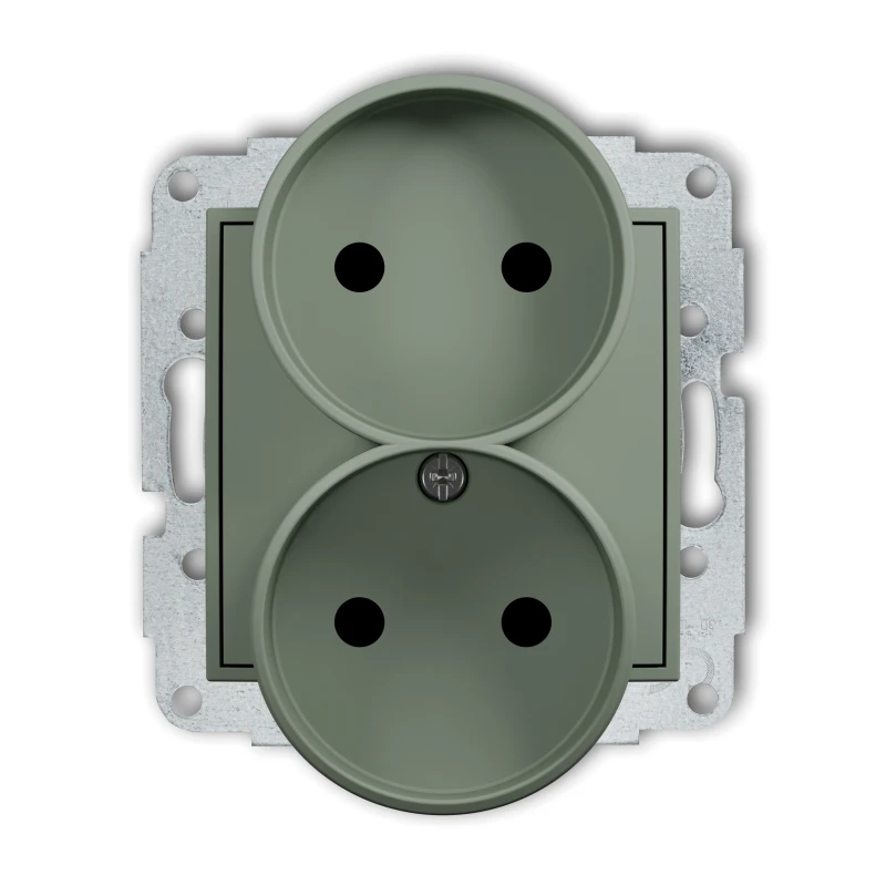 Karlik ICON Mechanizm gniazda podwójnego do ramki bez uziemienia 2x2P (przesłony torów prądowych) 61IGPR-2p