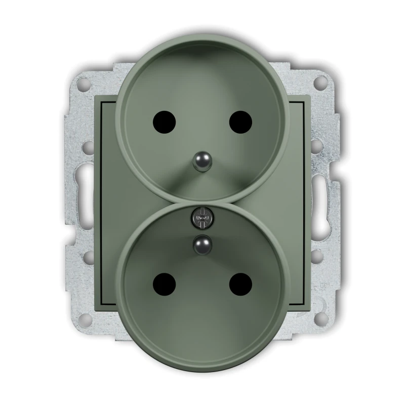 Karlik ICON Mechanizm gniazda podwójnego do ramki z uziemieniem 2x(2P+Z) (przesłony torów prądowych) 61IGPR-2zp