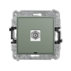 Karlik ICON Mechanizm gniazda antenowego pojedynczego typu F (SAT) niklowany, bez pola opisowego 61IGFBO-1