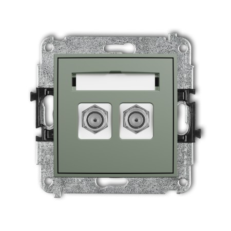 Karlik ICON Mechanizm gniazda antenowego podwójnego typu F (SAT) niklowany 61IGF-2