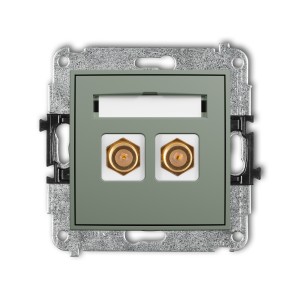 Karlik ICON Mechanizm gniazda antenowego podwójnego typu F (SAT) pozłacany 61IGF-2.1