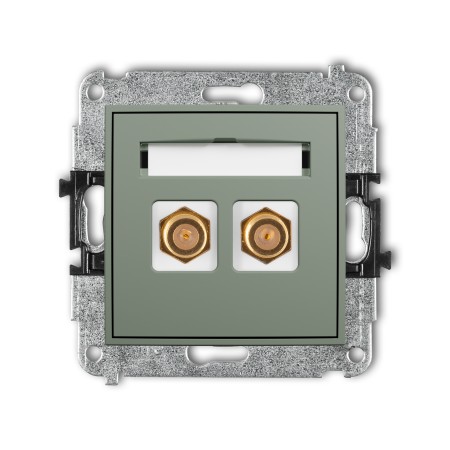 Karlik ICON Mechanizm gniazda antenowego podwójnego typu F (SAT) pozłacany 61IGF-2.1