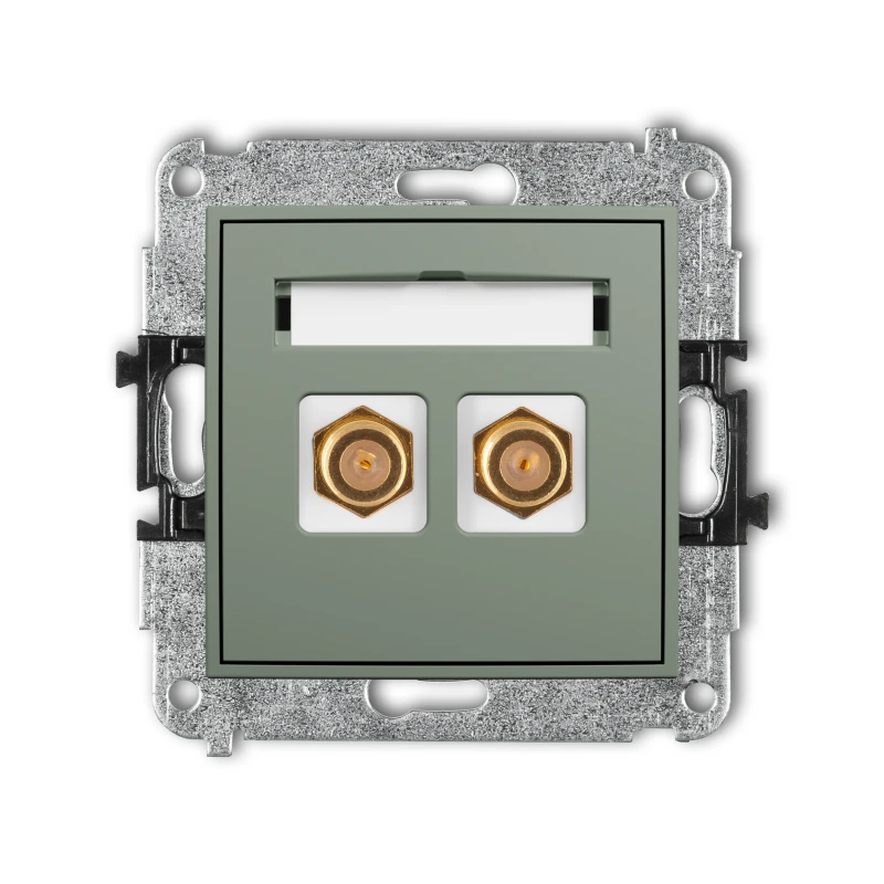 Karlik ICON Mechanizm gniazda antenowego podwójnego typu F (SAT) pozłacany 61IGF-2.1