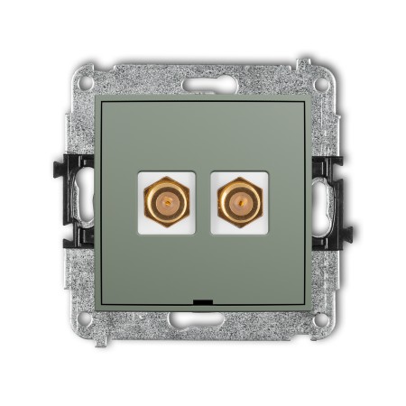 Karlik ICON Mechanizm gniazda antenowego podwójnego typu F (SAT) pozłacany, bez pola opisowego 61IGFBO-2.1