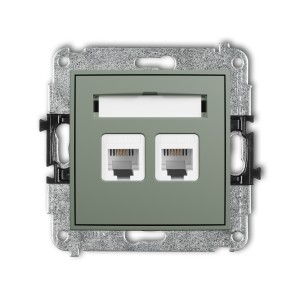 Karlik ICON Mechanizm gniazda telefonicznego podwójnego 2xRJ11, 4-stykowy, beznarzędziowe 61IGT-2