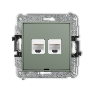 Karlik ICON Mechanizm gniazda komputerowego podwójnego 2xRJ45, kat. 5e, 8-stykowy, bez pola opisowego 61IGKBO-2
