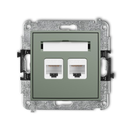 Karlik ICON Mechanizm gniazda komputerowego podwójnego 2xRJ45, kat. 6, 8-stykowy 61IGK-4