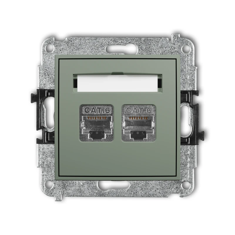 Karlik ICON Mechanizm gniazda komputerowego podwójnego 2xRJ45, kat. 6, ekranowany, 8-stykowy 61IGK-6