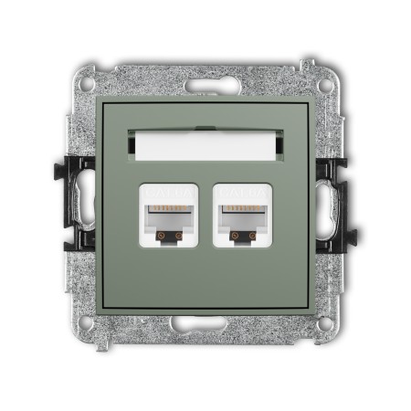 Karlik ICON Mechanizm gniazda komputerowego podwójnego 2xRJ45, kat. 6A, 8-stykowy 61IGK-8
