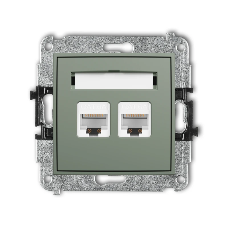 Karlik ICON Mechanizm gniazda komputerowego podwójnego 2xRJ45, kat. 6A, 8-stykowy 61IGK-8