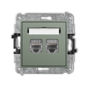 Karlik ICON Mechanizm gniazda komputerowego podwójnego 2xRJ45, kat. 7, ekranowany, 8-stykowy 61IGK-10