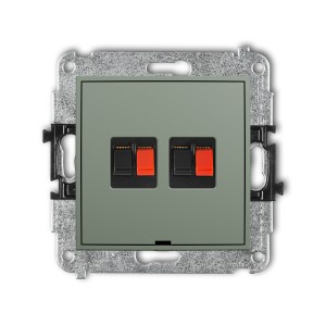 Karlik ICON Mechanizm gniazda głośnikowego podwójnego, bez pola opisowego 61IGGBO-2