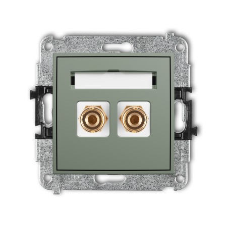 Karlik ICON Mechanizm gniazda głośnikowego pojedynczego (typu banan - czerwony i czarny, pozłacany, 4 mm2, do lutowania) 61IGG-3
