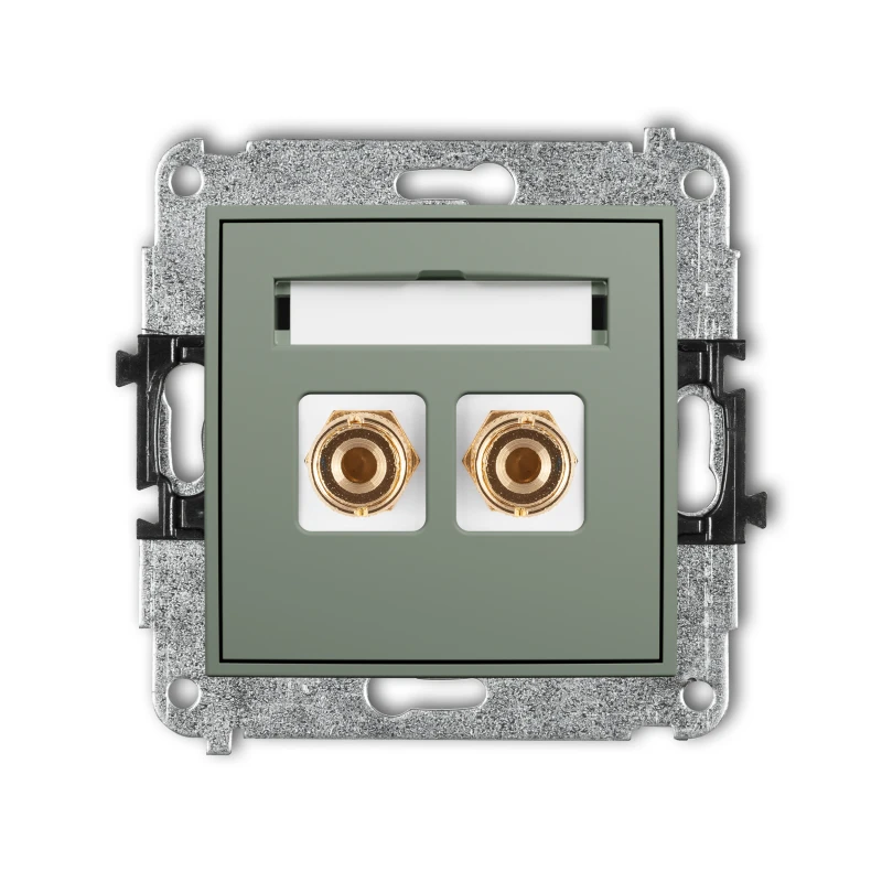 Karlik ICON Mechanizm gniazda głośnikowego pojedynczego (typu banan - czerwony i czarny, pozłacany, 4 mm2, do lutowania) 61IGG-3