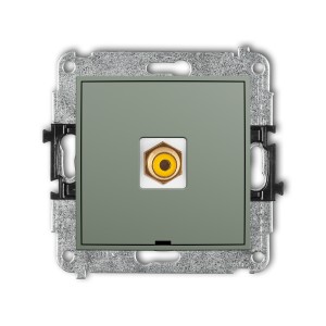 Karlik ICON Mechanizm gniazda pojedynczego RCA, bez pola opisowego (typu cinch - żółty, pozłacany) 61IGRCABO-1