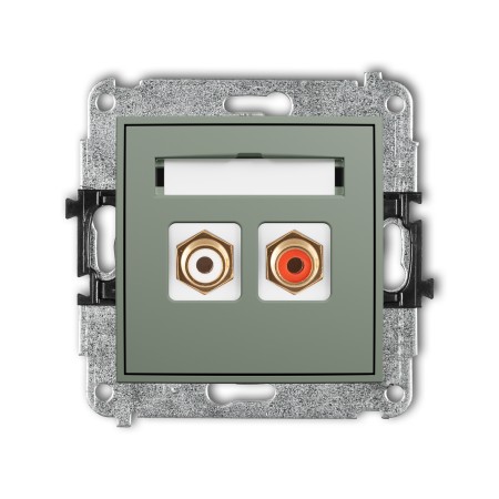 Karlik ICON Mechanizm gniazda podwójnego RCA (typu cinch - biały i czerwony, pozłacany) 61IGRCA-2