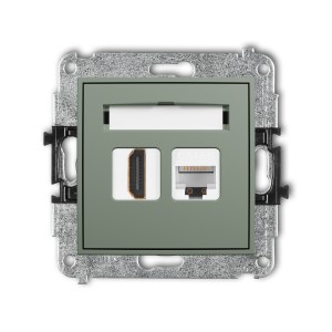 Karlik ICON Mechanizm gniazda pojedynczego HDMI 2.0, 4K + gniazda komp. poj. 1xRJ45, kat. 5e, 8-stykowy 61IGHK-45e
