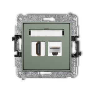 Karlik ICON Mechanizm gniazda pojedynczego HDMI 2.0, 4K + gniazda komp. poj. 1xRJ45, kat. 6A, 8-stykowy 61IGHK-46A
