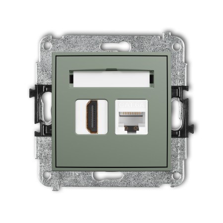 Karlik ICON Mechanizm gniazda pojedynczego HDMI 2.0, 4K + gniazda komp. poj. 1xRJ45, kat. 6A, 8-stykowy 61IGHK-46A