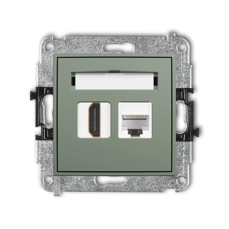 Karlik ICON Mechanizm gniazda pojedynczego HDMI 2.1, 8K + gniazda komp. poj. 1xRJ45, kat. 6A, 8-stykowy 61IGHK-86A