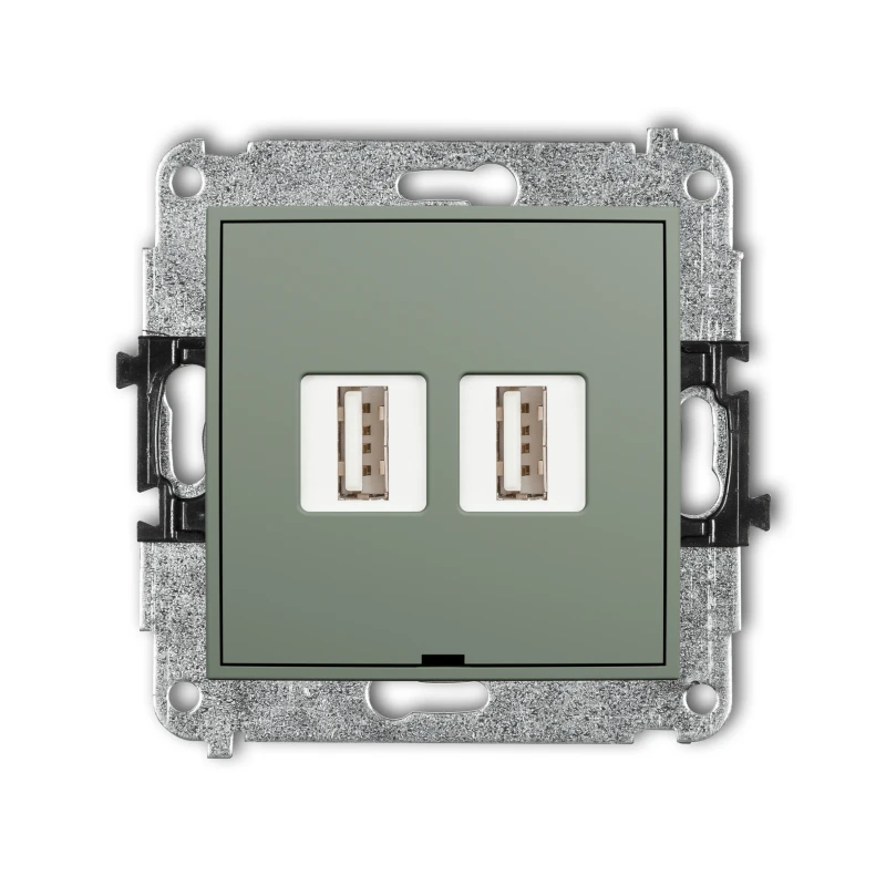 Karlik ICON Mechanizm gniazda podwójnego 2xUSB A-A 2.0, bez pola opisowego 61IGUSBBO-2