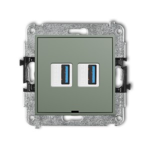 Karlik ICON Mechanizm gniazda podwójnego 2xUSB A-A 3.0, bez pola opisowego 61IGUSBBO-6
