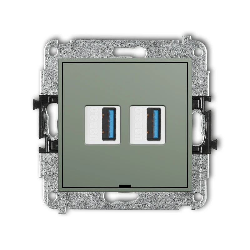 Karlik ICON Mechanizm gniazda podwójnego 2xUSB A-A 3.0, bez pola opisowego 61IGUSBBO-6