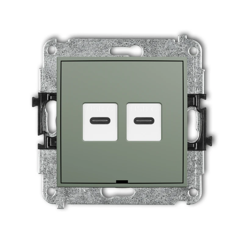 Karlik ICON Mechanizm gniazda podwójnego 2xUSB C-C, bez pola opisowego 61IGUSBBO-8