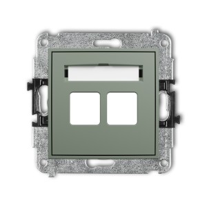 Karlik ICON Mechanizm gniazda multimedialnego podwójnego bez modułu (standard Keystone) 61IGM-2P