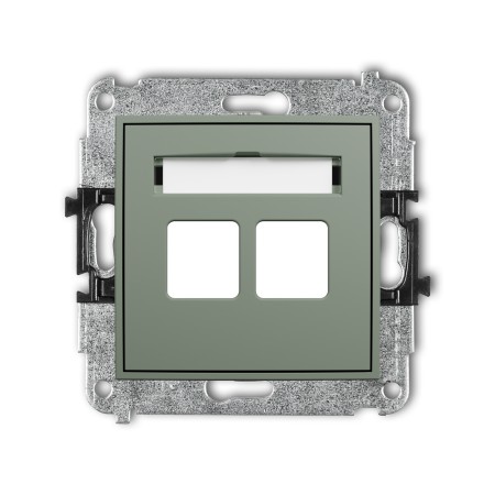 Karlik ICON Mechanizm gniazda multimedialnego podwójnego bez modułu (standard Keystone) 61IGM-2P