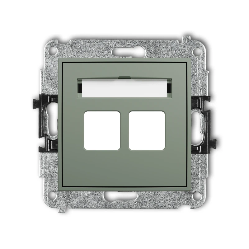 Karlik ICON Mechanizm gniazda multimedialnego podwójnego bez modułu (standard Keystone) 61IGM-2P