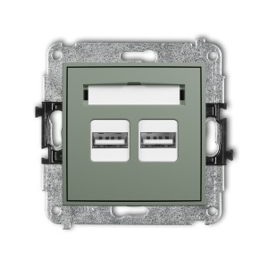 Karlik ICON Mechanizm ładowarki USB podwójnej 2xUSB A, 15,5W max., 5V, 3.1A 61ICUSB-6