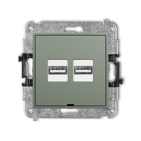 Karlik ICON Mechanizm ładowarki USB podwójnej 2xUSB A, 15,5W max., 5V, 3.1A, bez pola opisowego 61ICUSBBO-6