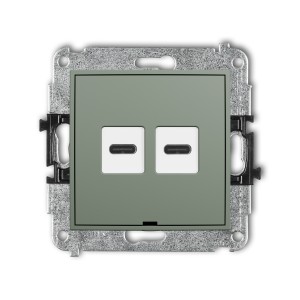 Karlik ICON Mechanizm ładowarki USB podwójnej 2xUSB C, 20W max., bez pola opisowego 61ICUSBBO-7