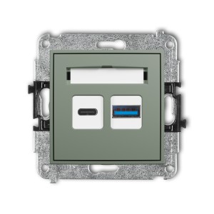 Karlik ICON Mechanizm ładowarki USB podwójnej USB C + USB A, 20W max. 61ICUSB-8