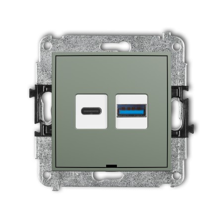 Karlik ICON Mechanizm ładowarki USB podwójnej USB C + USB A, 20W max., bez pola opisowego 61ICUSBBO-8