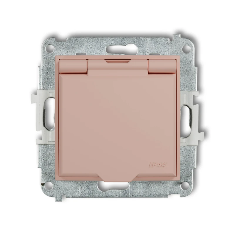 Karlik ICON Mechanizm gniazda bryzgoszczelnego z uziemieniem 2P+Z (klapka łososiowa, przesłony torów prądowych) 62IGPB-1zp