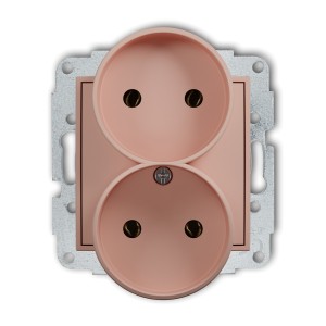 Karlik ICON Mechanizm gniazda podwójnego do ramki bez uziemienia 2x2P (bez przesłon torów prądowych) 62IGPR-2
