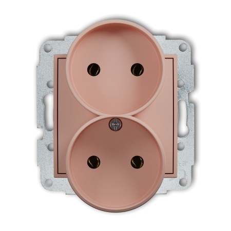 Karlik ICON Mechanizm gniazda podwójnego do ramki bez uziemienia 2x2P (bez przesłon torów prądowych) 62IGPR-2