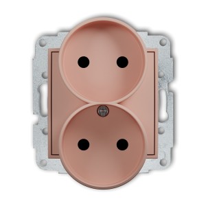 Karlik ICON Mechanizm gniazda podwójnego do ramki bez uziemienia 2x2P (przesłony torów prądowych) 62IGPR-2p