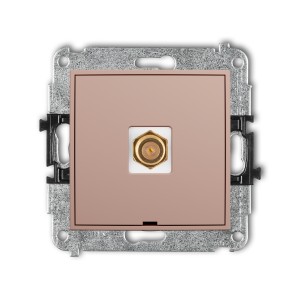Karlik ICON Mechanizm gniazda antenowego pojedynczego typu F (SAT) pozłacany, bez pola opisowego 62IGFBO-1.1